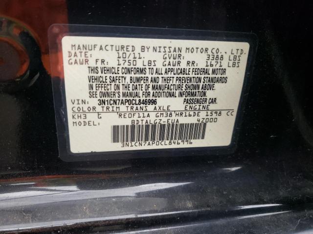 Photo 10 from auction – 2012 NISSAN VERSA S with VIN 3N1CN7AP0CL846996