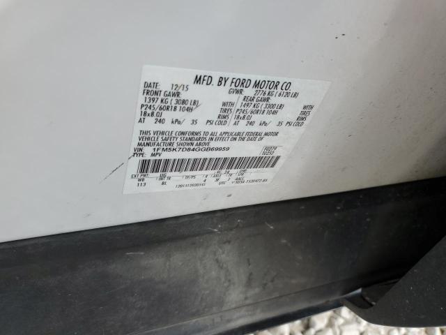 Photo 10 from auction – 2016 FORD EXPLORER X with VIN 1FM5K7D84GGB69959