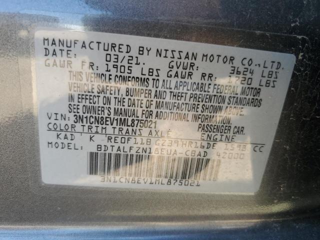 Photo 10 from auction – 2021 NISSAN VERSA SV with VIN 3N1CN8EV1ML875021