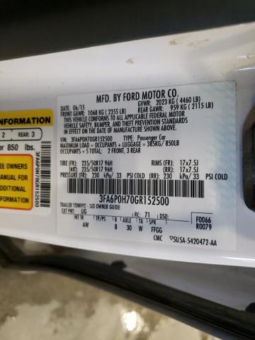 Photo 10 from auction – 2016 FORD FUSION SE with VIN 3FA6P0H70GR152500