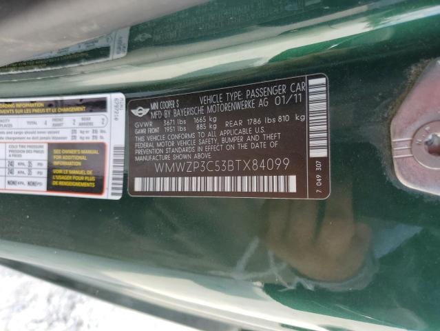 Photo 10 from auction – 2011 MINI COOPER S with VIN WMWZP3C53BTX84099