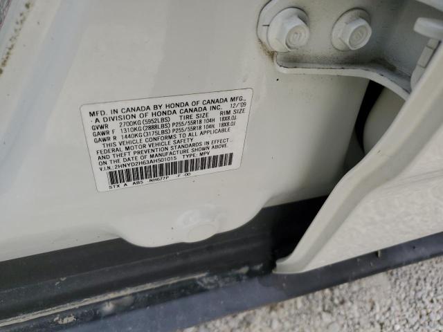 Photo 10 from auction – 2010 ACURA MDX TECHNO with VIN 2HNYD2H63AH501015