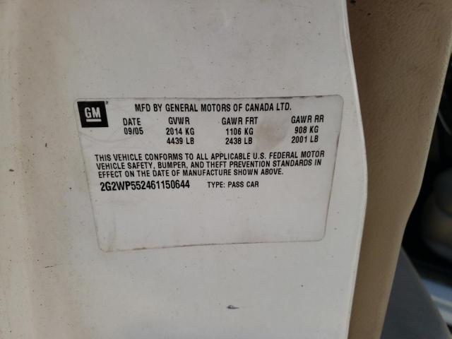 Photo 10 from auction – 2006 PONTIAC GRAND PRIX with VIN 2G2WP552461150644