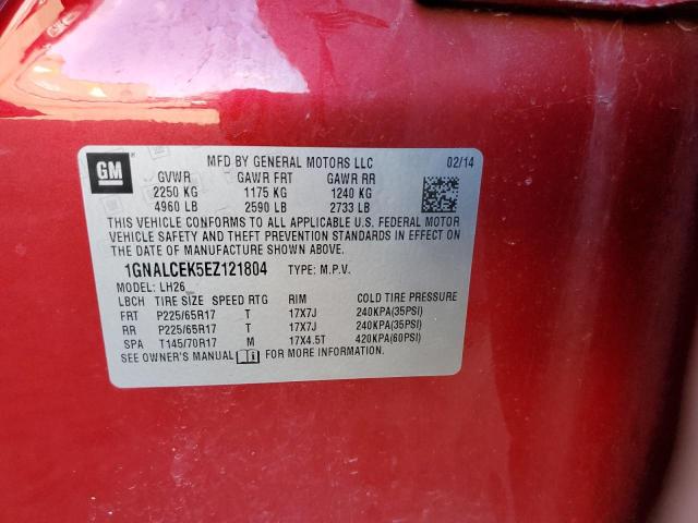 Photo 10 from auction – 2014 CHEVROLET EQUINOX LT with VIN 1GNALCEK5EZ121804
