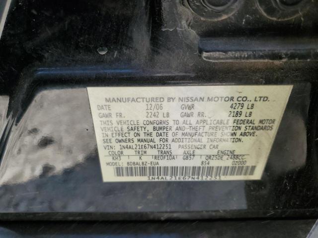 Photo 10 from auction – 2007 NISSAN ALTIMA 2.5 with VIN 1N4AL21E67N412251