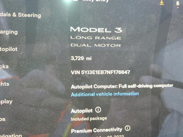 Photo 8 from auction – 2022 TESLA MODEL 3 with VIN 5YJ3E1EB7NF176647