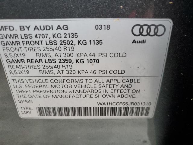 Photo 10 from auction – 2018 AUDI Q3 PREMIUM with VIN WA1HCCFS5JR031319