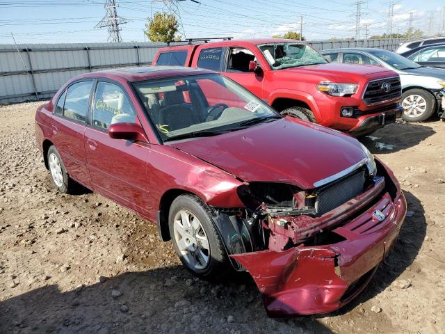 HONDA CIVIC EX 2002 with VIN 2HGES267X2H555232 - Photo from auction