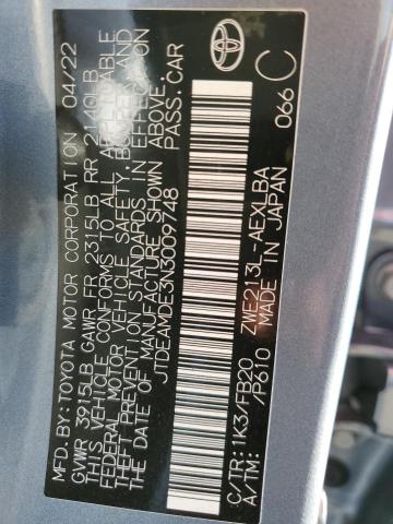 Photo 10 from auction – 2022 TOYOTA COROLLA LE with VIN JTDEAMDE3N3009748