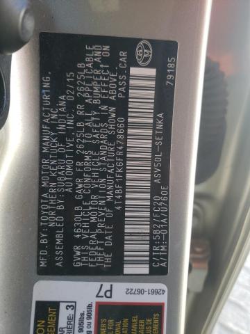 Photo 10 from auction – 2015 TOYOTA CAMRY LE with VIN 4T4BF1FK6FR478660