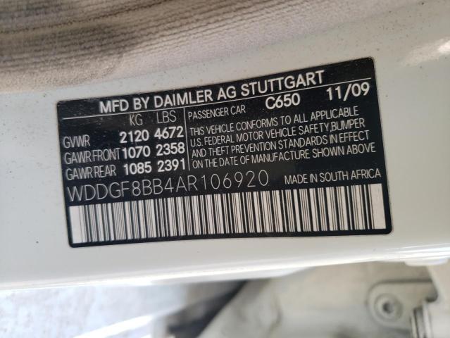 Photo 10 from auction – 2010 MERCEDES-BENZ C 300 4MAT with VIN WDDGF8BB4AR106920