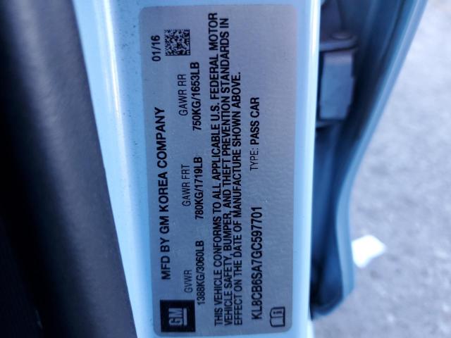 Photo 10 from auction – 2016 CHEVROLET SPARK LS with VIN KL8CB6SA7GC597701