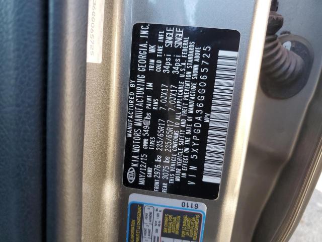 Photo 10 from auction – 2016 KIA SORENTO LX with VIN 5XYPGDA36GG065725