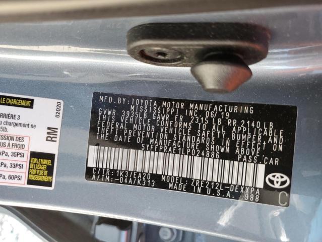 Photo 10 from auction – 2020 TOYOTA COROLLA XL with VIN 5YFFPRAE1LP024886