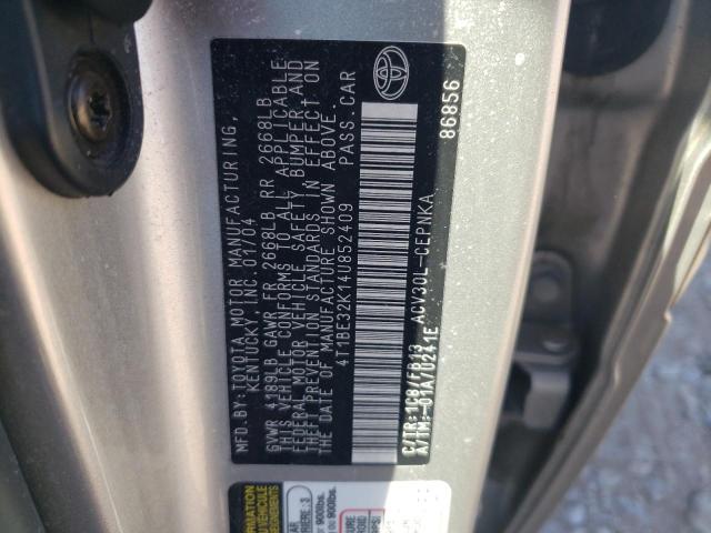 Photo 10 from auction – 2004 TOYOTA CAMRY LE with VIN 4T1BE32K14U852409