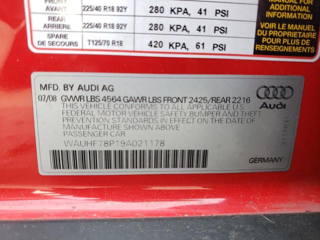 Photo 10 from auction – 2009 AUDI A3 2.0T with VIN WAUHF78P19A021178