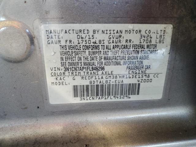 Photo 10 from auction – 2015 NISSAN VERSA S with VIN 3N1CN7AP1FL945296