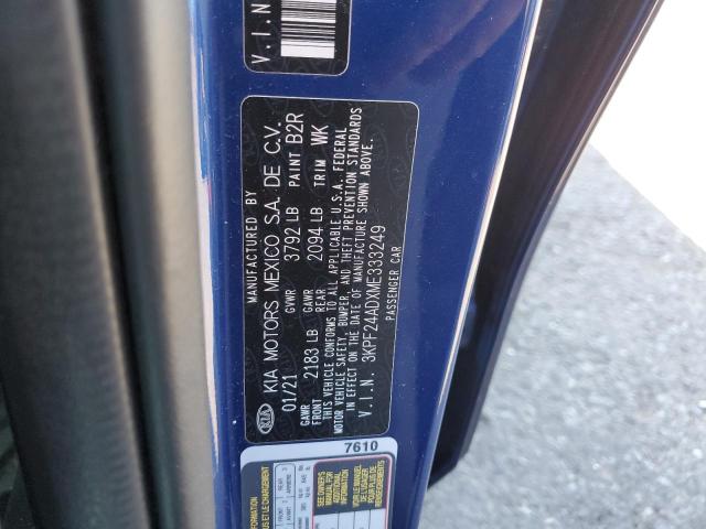 Photo 10 from auction – 2021 KIA FORTE FE with VIN 3KPF24ADXME333249