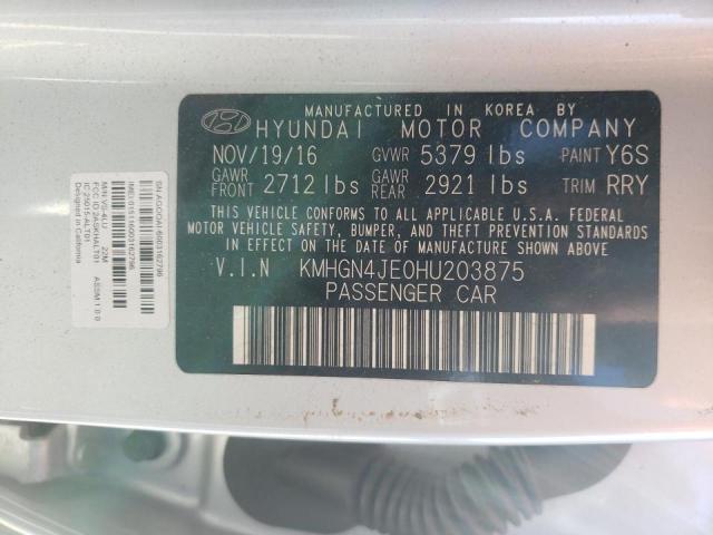 Photo 10 from auction – 2017 GENESIS G80 BASE with VIN KMHGN4JE0HU203875