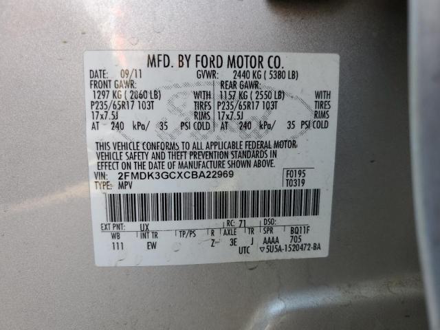Photo 10 from auction – 2012 FORD EDGE SE with VIN 2FMDK3GCXCBA22969