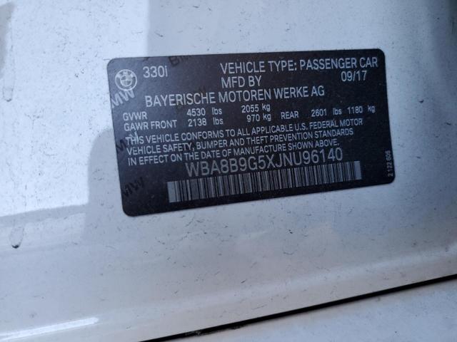 Photo 10 from auction – 2018 BMW 330 I with VIN WBA8B9G5XJNU96140