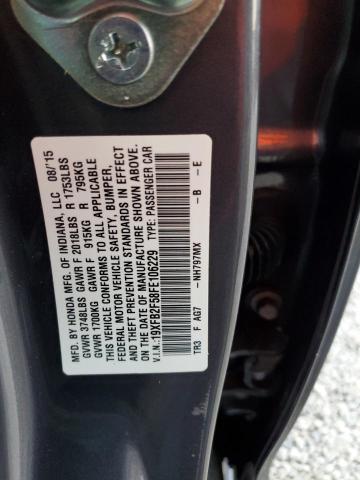 Photo 10 from auction – 2015 HONDA CIVIC LX with VIN 19XFB2F58FE106229