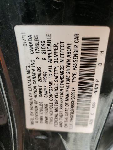 Photo 10 from auction – 2012 HONDA CIVIC EX with VIN 2HGFB2F86CH308319
