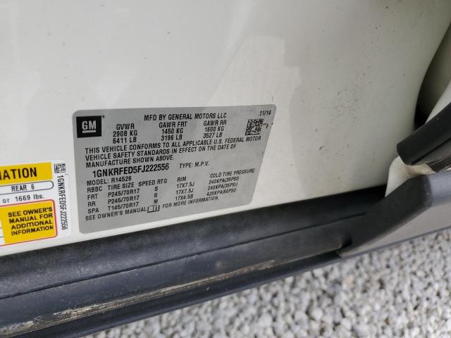 Photo 10 from auction – 2015 CHEVROLET TRAVERSE L with VIN 1GNKRFED5FJ222556