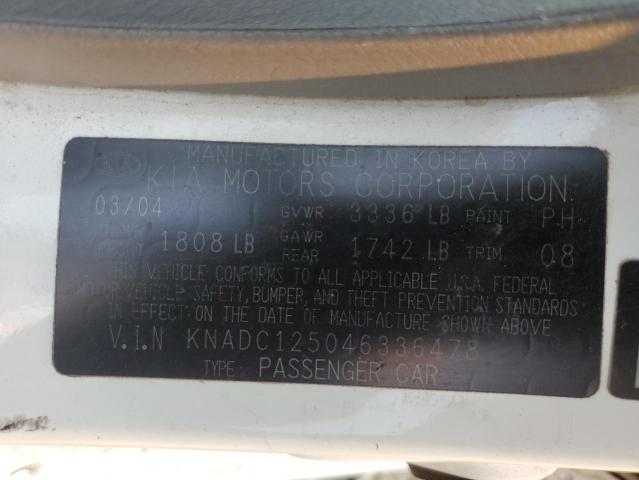 Photo 10 from auction – 2004 KIA RIO with VIN KNADC125046336478