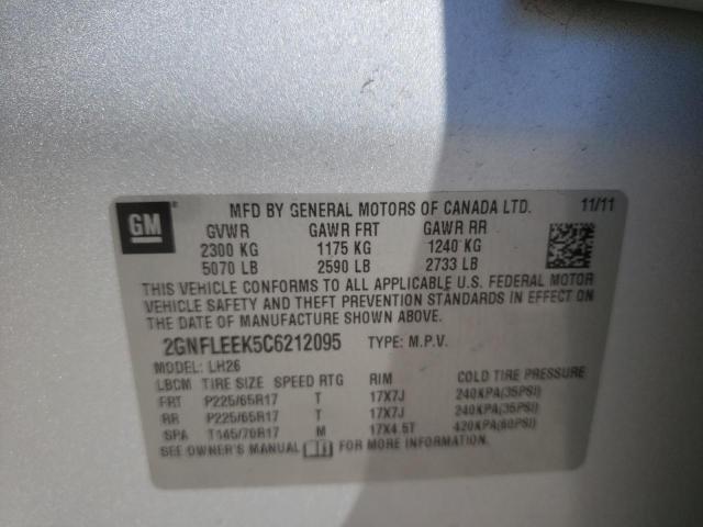 Photo 10 from auction – 2012 CHEVROLET EQUINOX LT with VIN 2GNFLEEK5C6212095