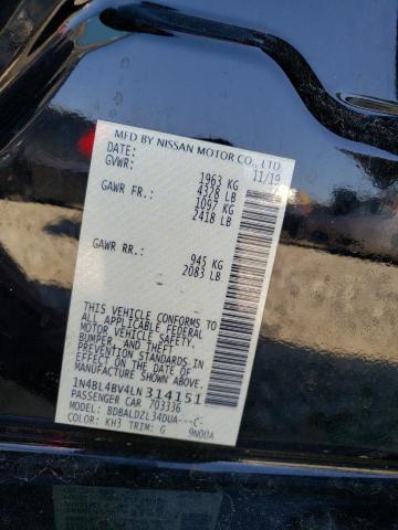 Photo 10 from auction – 2020 NISSAN ALTIMA S with VIN 1N4BL4BV4LN314151