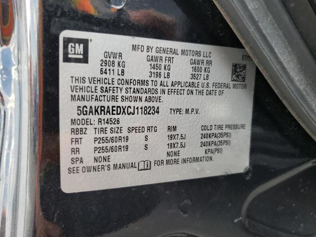 Photo 10 from auction – 2012 BUICK ENCLAVE with VIN 5GAKRAEDXCJ118234