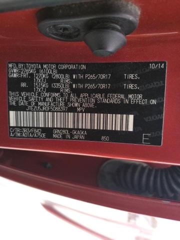 Photo 10 from auction – 2015 TOYOTA 4RUNNER SR with VIN JTEZU5JR0F5088397