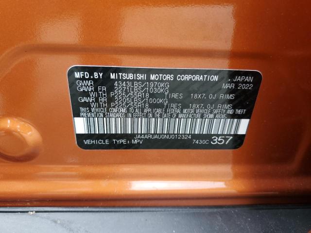 Photo 10 from auction – 2022 MITSUBISHI OUTLANDER with VIN JA4ARUAU0NU012324