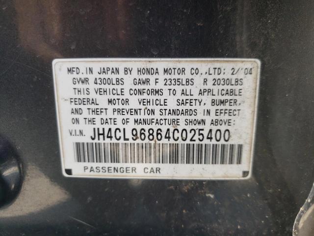 Photo 10 from auction – 2004 ACURA TSX with VIN JH4CL96864C025400
