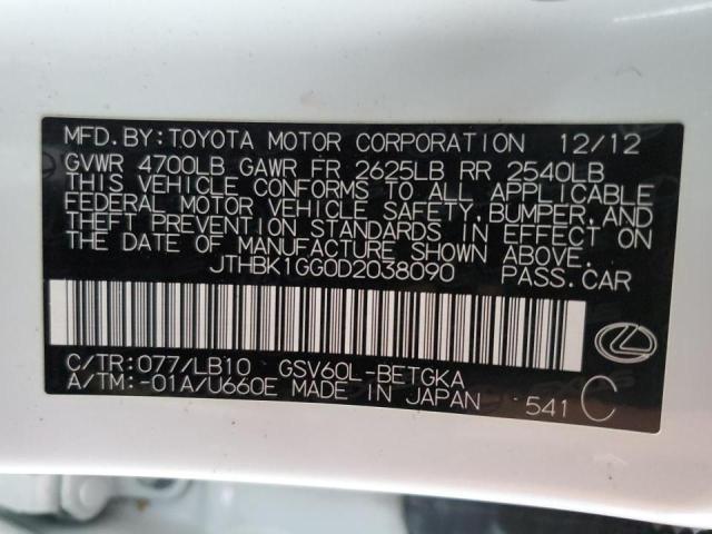 Photo 10 from auction – 2013 LEXUS ES 350 with VIN JTHBK1GG0D2038090