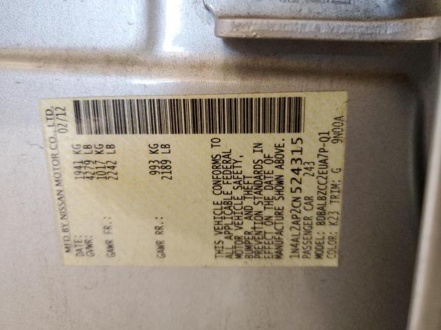 Photo 10 from auction – 2012 NISSAN ALTIMA BAS with VIN 1N4AL2AP2CN524315