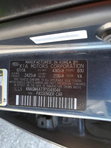 Photo 10 from auction – 2015 KIA OPTIMA LX with VIN KNAGM4A77F5549046
