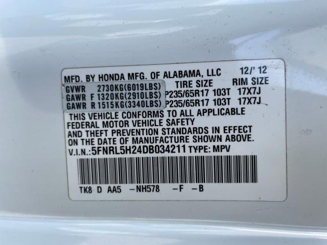 Photo 10 from auction – 2013 HONDA ODYSSEY LX with VIN 5FNRL5H24DB034211