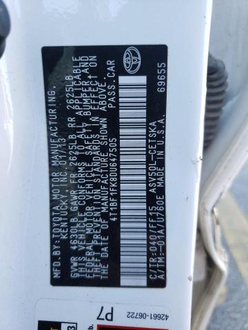 Photo 10 from auction – 2013 TOYOTA CAMRY L with VIN 4T1BF1FK8DU647505