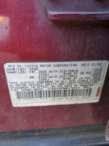 Photo 10 from auction – 1998 TOYOTA RAV4 with VIN JT3HP10V5W0176524