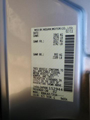 Photo 10 from auction – 2011 NISSAN ALTIMA BAS with VIN 1N4AL2APXBC152944