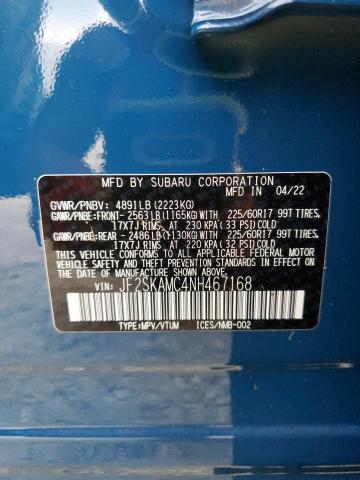 Photo 10 from auction – 2022 SUBARU FORESTER W with VIN JF2SKAMC4NH467168