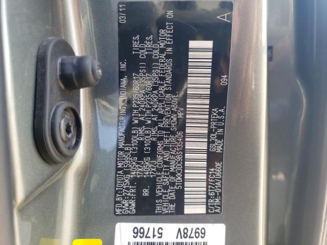 Photo 10 from auction – 2011 TOYOTA SIENNA LE with VIN 5TDKK3DC9BS135406