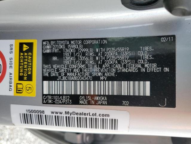 Photo 10 from auction – 2011 LEXUS RX 450 with VIN JTJBC1BA8B2043470