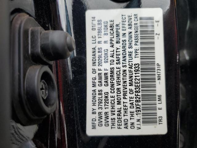 Photo 10 from auction – 2014 HONDA CIVIC EX with VIN 19XFB2F83EE211933