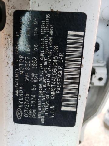 Photo 10 from auction – 2016 HYUNDAI ACCENT SE with VIN KMHCT4AE6GU045108