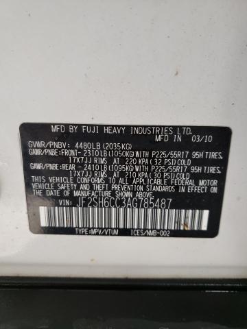 Photo 10 from auction – 2010 SUBARU FORESTER 2 with VIN JF2SH6CC3AG785487
