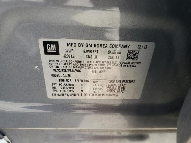Photo 10 from auction – 2015 BUICK ENCORE CON with VIN KL4CJBSB0FB143946