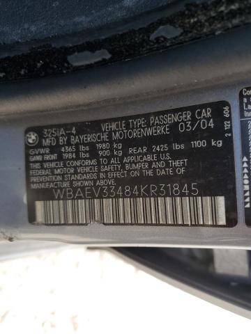 Photo 10 from auction – 2004 BMW 325 I with VIN WBAEV33484KR31845